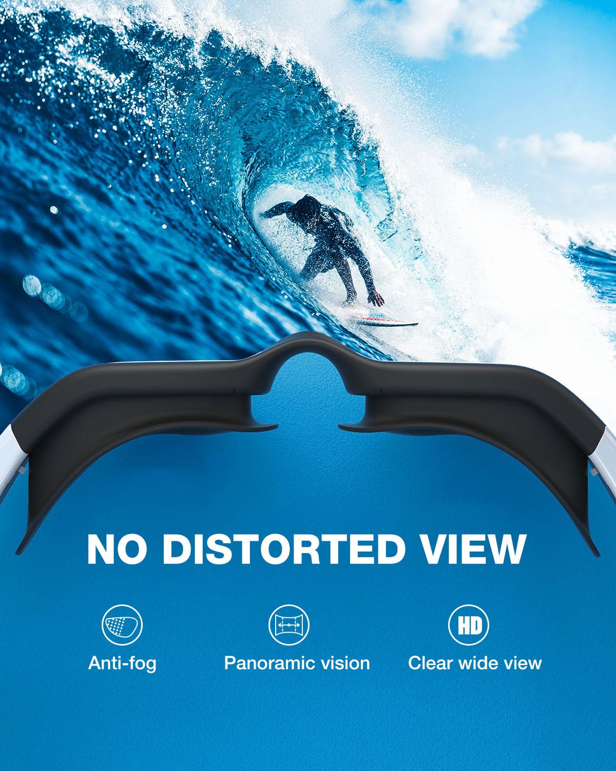 ZIONOR Swim Goggles, Upgraded G1 Polarized Swimming Goggles Anti-fog for Adult Men Women B6 (Polarized + Mirror Red)