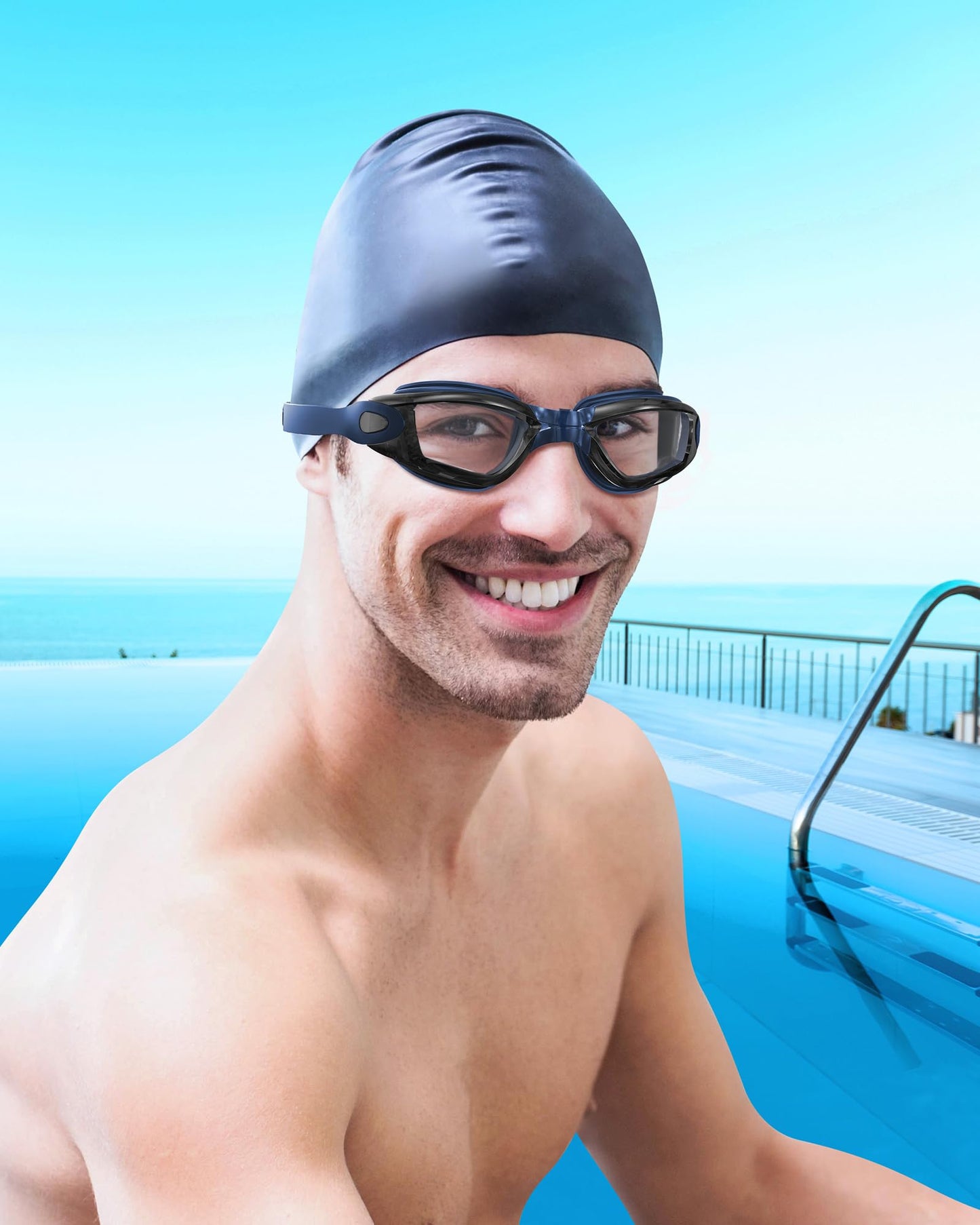 Aegend Swim Goggles 2-Pack, No Leaking Anti-Fog UV Protection Mirrored Swim Glasses for Adult Men Women, Wide View Outdoor