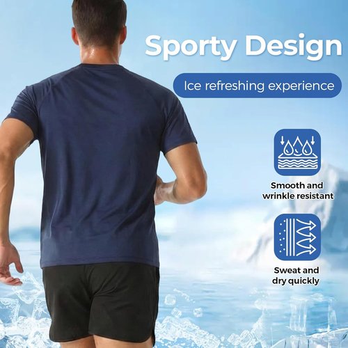 HYCOPROT Men's Quick-Dry Workout T-Shirts - Moisture-Wicking Short Sleeve Athletic Tee for Gym & Running