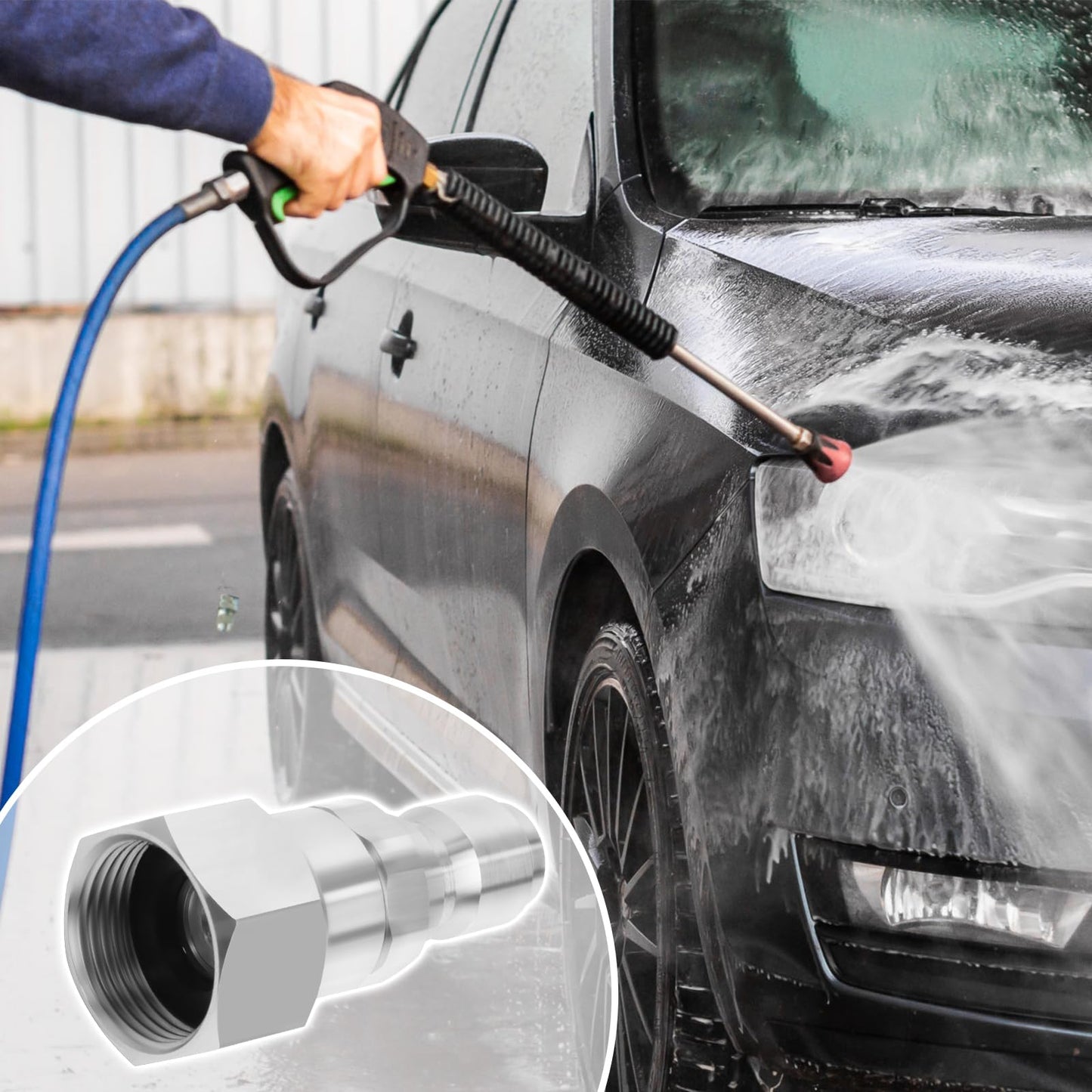 Pressure Washer Quick Connect Swivel Fitting M22 to 3/8" Quick Connect for Pressure Washer, 5000 PSI