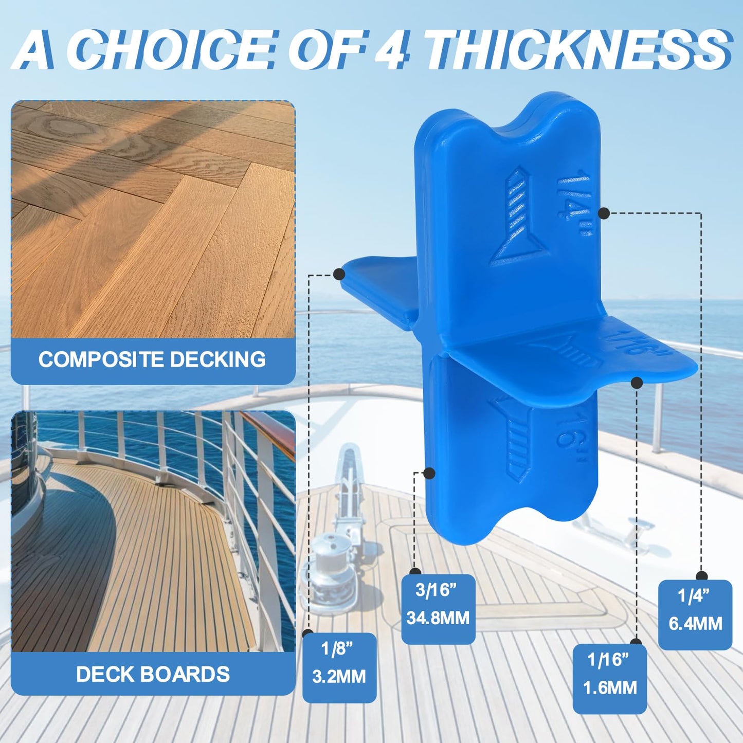 10PCS Deck Spacers,Durable Deck Spacer Tool to Uniform Gap Between Installed Deck Boards for Treated Lumber and Composite Decking Handy Deck Building Tools Deck Board Spacers