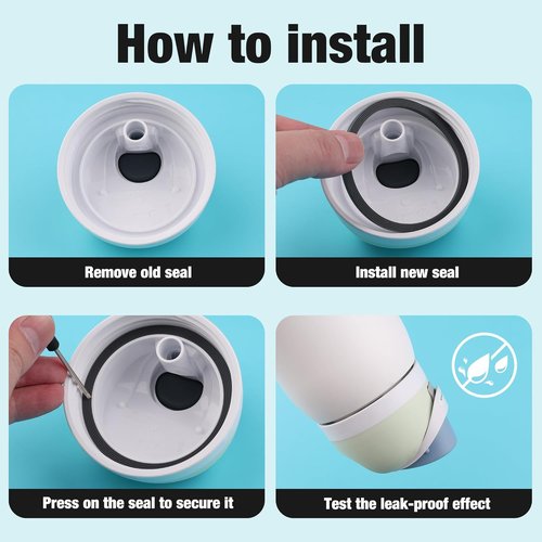 Joshey Rubber Seal Replacement Gasket & Stopper Set - Compatible with Owala Freesip 24oz/32oz Bottles | Gray Silicone Parts