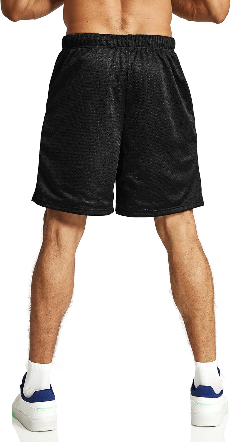 Ouber Men's Gym Shorts - Mesh Dry Fit Performance with Pockets | Ideal for Workouts & Basketball