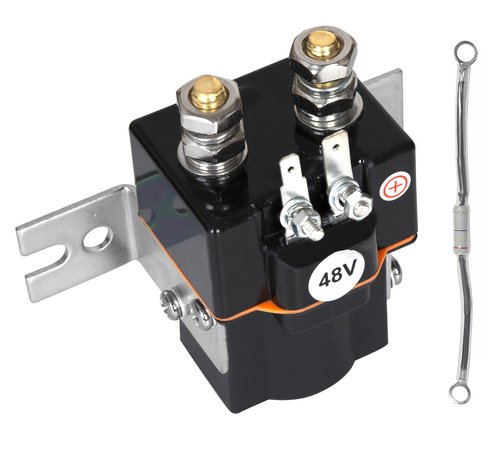 Sabeweile 48V Golf Cart Solenoid 4 Terminal Coil with Resistor Assembly - Replaces OEM 101908701 102774701 5722 16077 SW80-1275P 1014947 - Fits Club Car DS 1995 & Up Precedent 2004-2008