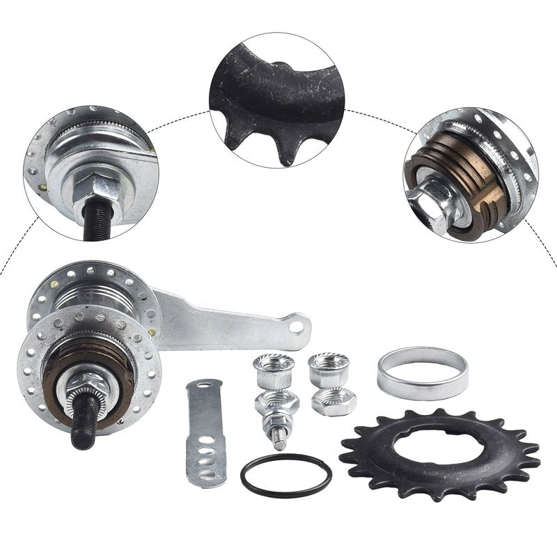 Coaster Brake Hub/Bike Brake Rear Hub, 36 Hole Coaster Brake Back Pedal Rear Hub Freewheel Bike Fixed Accessory Adapter