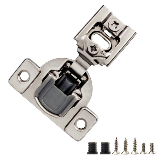 STIANC 50 Pack 3/4" Overlay 2D Soft Close Hinges for Face Frame Kitchen Cabinet, 3 Way Adjustability, Quiet Self-Shut Door,105 Degree