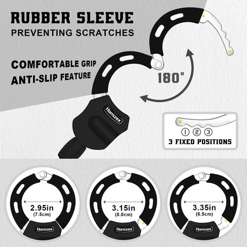Honszex Electric Scooter Locks Anti Theft, E Scooter Phone Holder & Scooter Chain Lock with Key, Heavy-Duty Anti-Theft Lock with Waterproof Storage Bag, Accessories for Electric Scooters and Bicycles