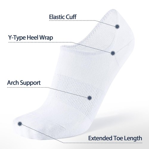 SIXDAYSOX White Mens Socks Size 10-13 Anti Slip Low Cut Ankle Socks Men Size 13-15