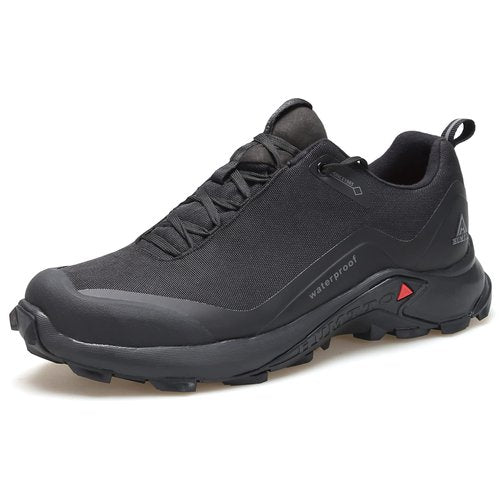 HUMTTO Men's All-Terrain Waterproof Hiking Shoes Lightweight Breathable Trekking Trails Shoes Anti Slip Outdoor Shoes 11 Black