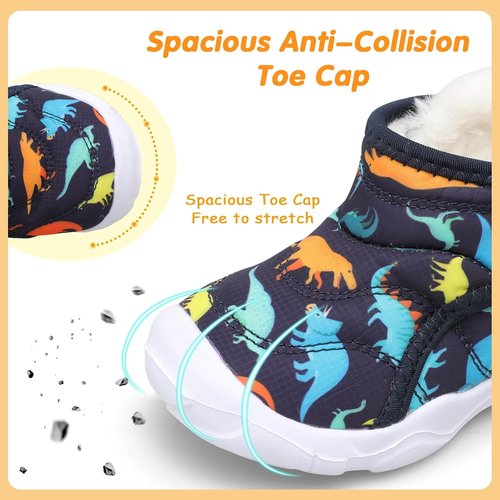 LeIsfIt Toddler Boots Girls Boys Wide Winter Boots Cozy Fleece Winter Shoes Indoor Outdoor Warm Shoes