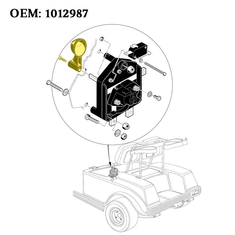 10L0L Golf Cart Forward Reverse Shifter Handle for Club Car DS and Precedent Models 1985-up, OEM 1012987