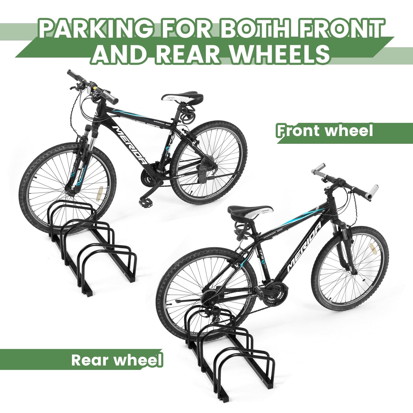 Auwey Bike Floor Rack Bike Floor Parking Bicycle Parking Rack Bike Storage Stand Bike Floor Stand Bicycle Storage Organizer for Mountain Bike, Road Bike Fit 22-28" Wheel Stand Tire Width 2.2"