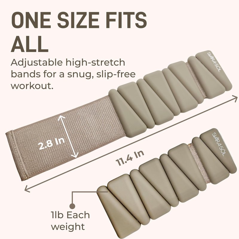Svära Söl Wrist and Ankle Weights for Women and Men, Ankle Weights 1lb Each | 2 pack Wrist Weights for Women Adjustable Silicone Fitness Accessories | 2lb Weights Set, Home Workout