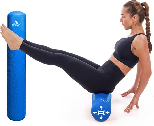 Ensign Blue Adjustable Air Roller - 2 to 12 PSI Firmness for Fitness, Yoga & Rehab - Ideal for Muscle Recovery & Home Gym