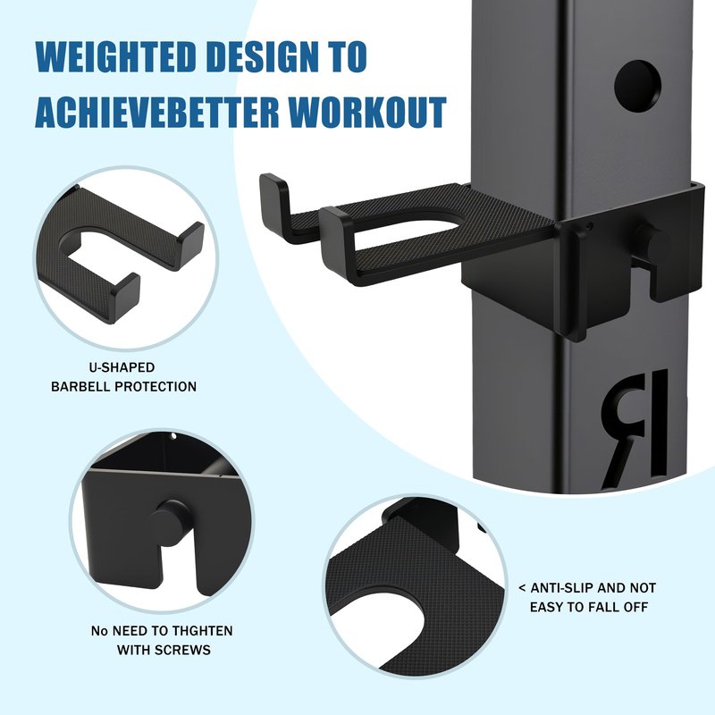 Olympic Barbell Holder for 3x3inch Power Racks (down)
