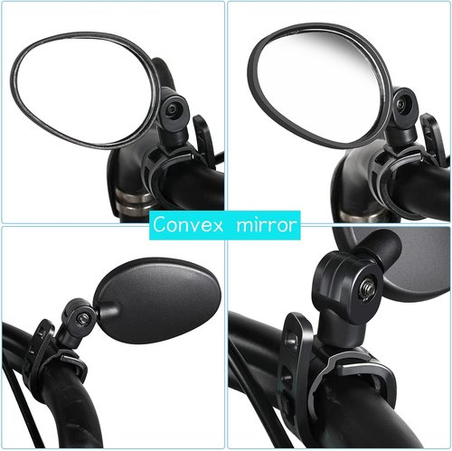 Hestya 2 Pcs Bike Mirrors - 360° Adjustable Rotatable Handlebar Mirrors for Safe Cycling | Shockproof Acrylic