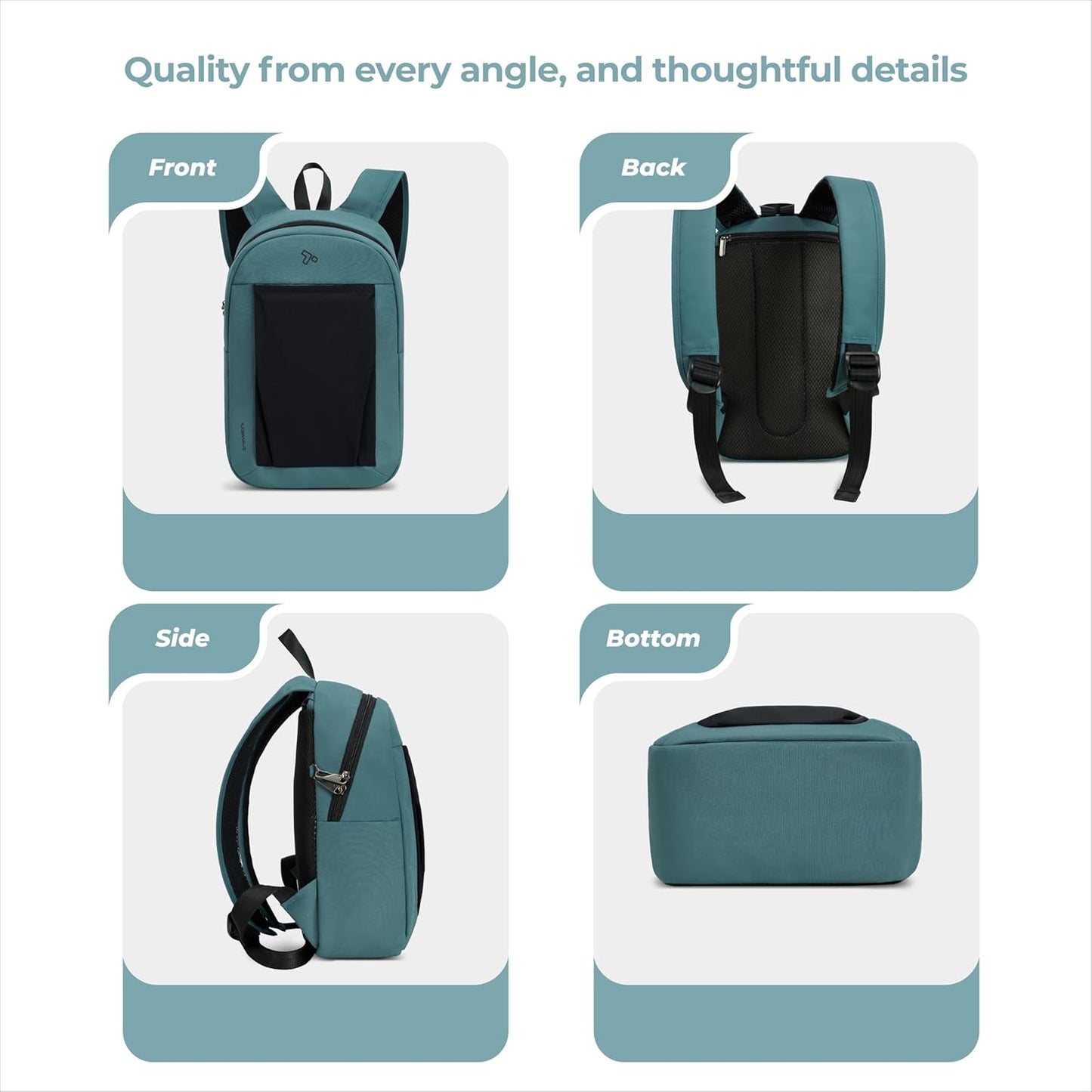 Travelon Anti-Theft Small Backpack - XL Water Bottle Pocket for Secure Travel & Convenience