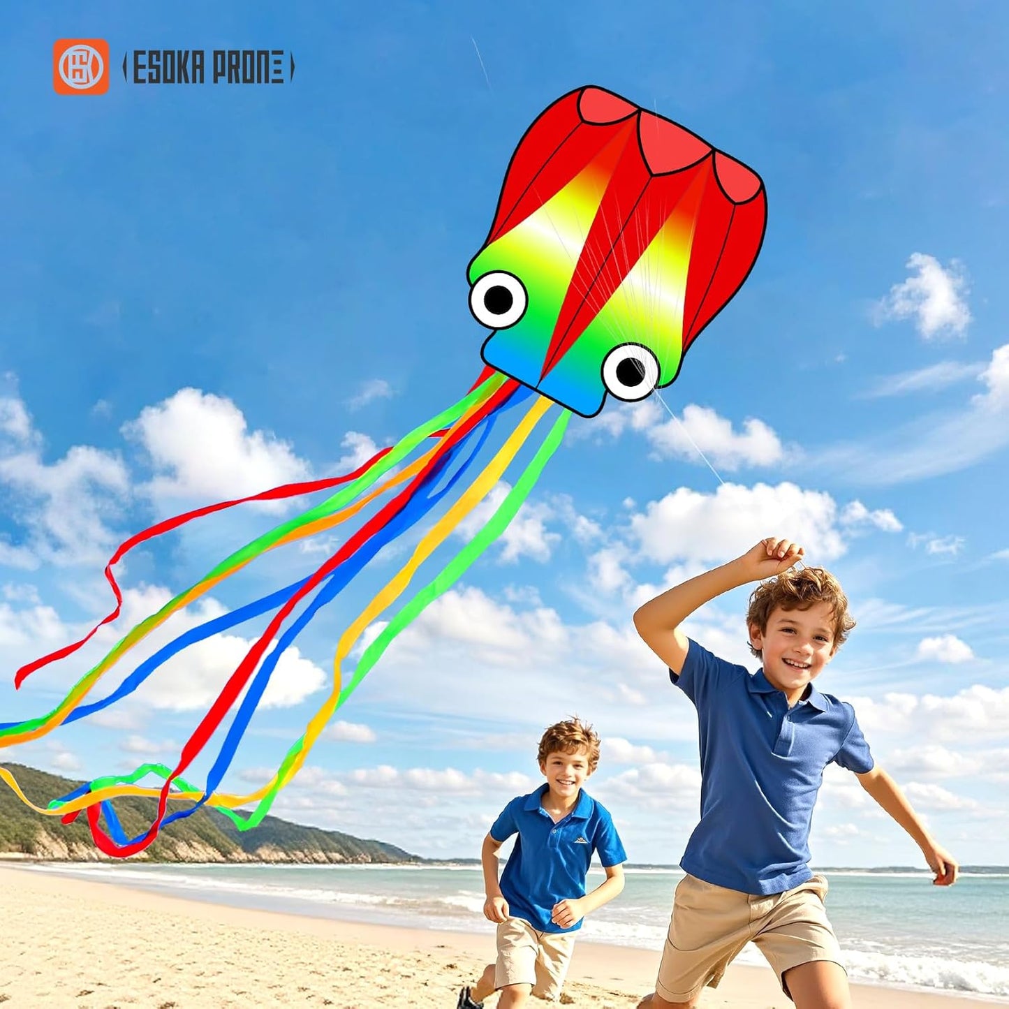 QC Grassland Kites - Easy to Fly Beach Kites for Kids & Adults | Includes 328ft String, Perfect Gift