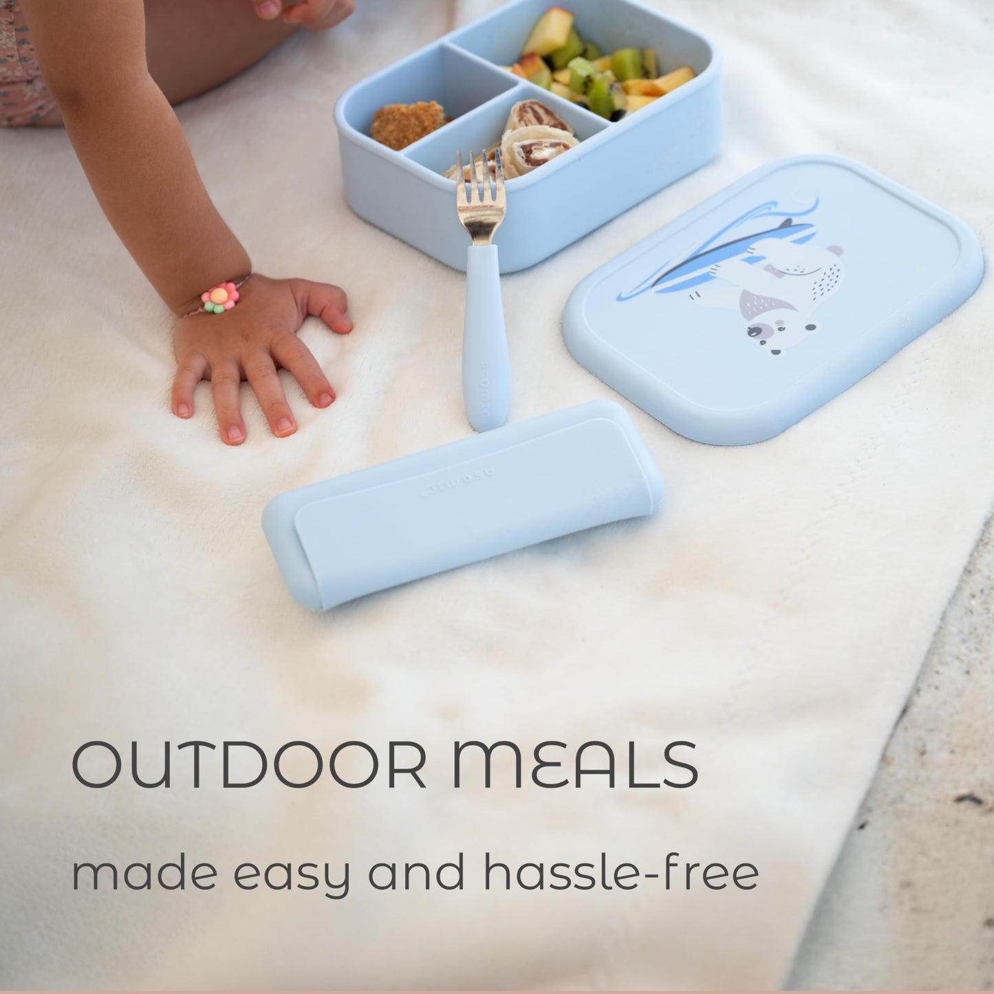 ASOMIC® Premium 316 Stainless Steel Toddler Utensils with Silicone Handles & Travel Case, Kids Spoon & Fork Set for Toddler Self Feeding at Daycare, Preschool & School, BPA-Free, Dishwasher Safe