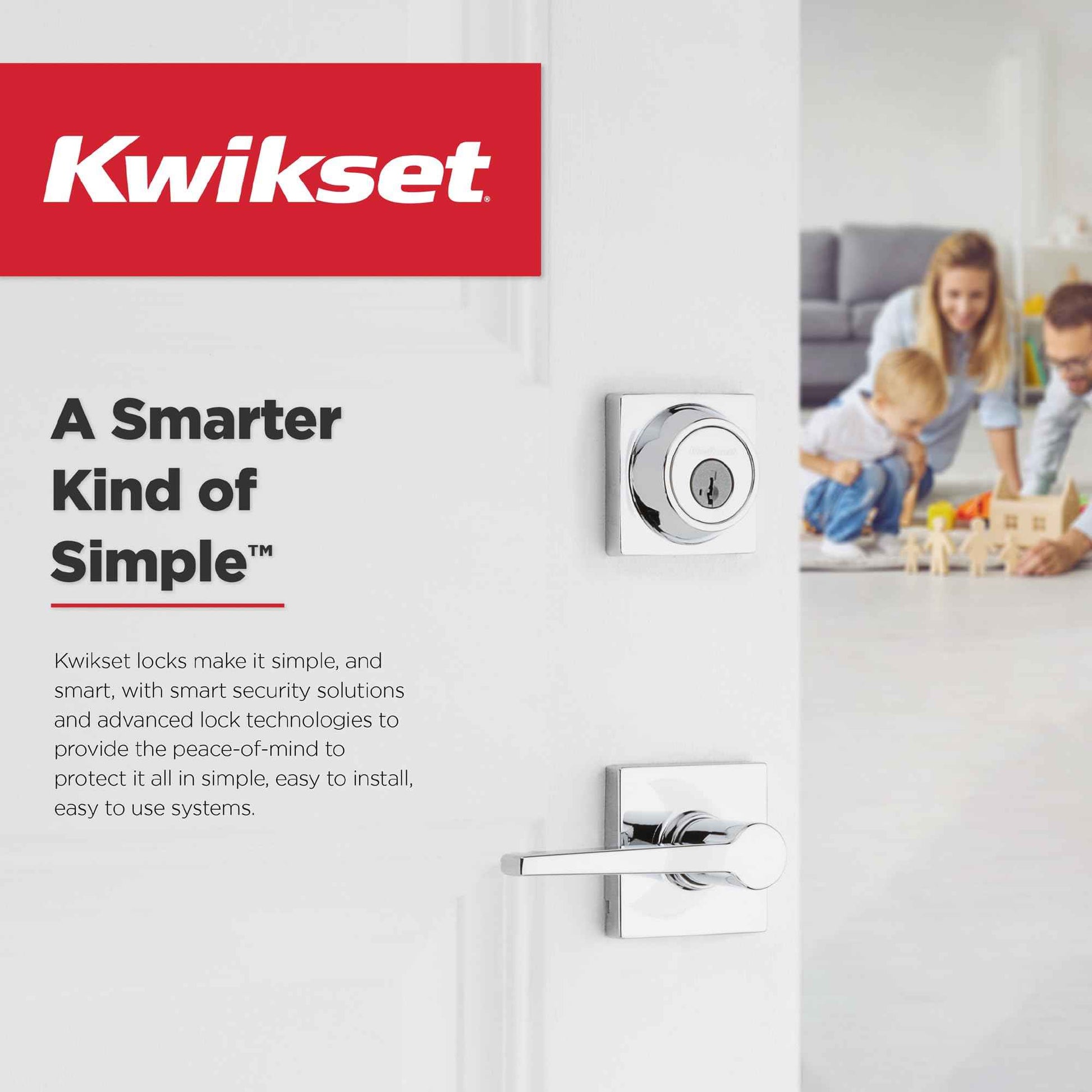 Kwikset Henley Interior Privacy Door Handle with Lock, Door Lever For Bathroom and Bedroom, Satin Nickel Reversible Keyless Turn Lock, with Microban Protection