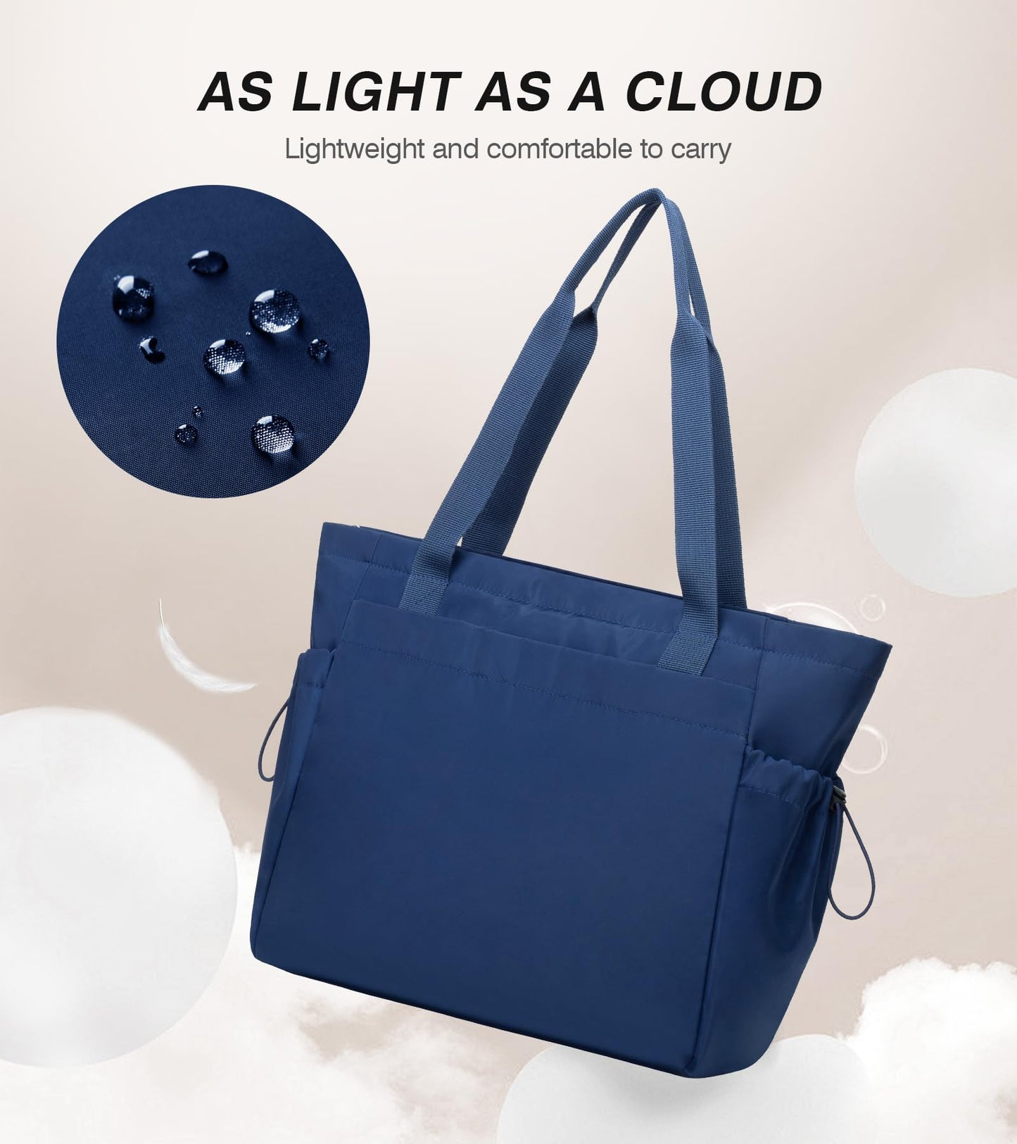 Marvolia Large Tote Bag for Women, Navy Blue