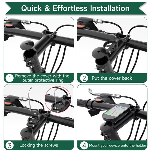 Garmin Aluminum Alloy Cycling Computer Mount - Road/Mountain Bike Compatible with Garmin Edge, Wahoo, Bryton, Cateye GPS Computers - Elevated Version