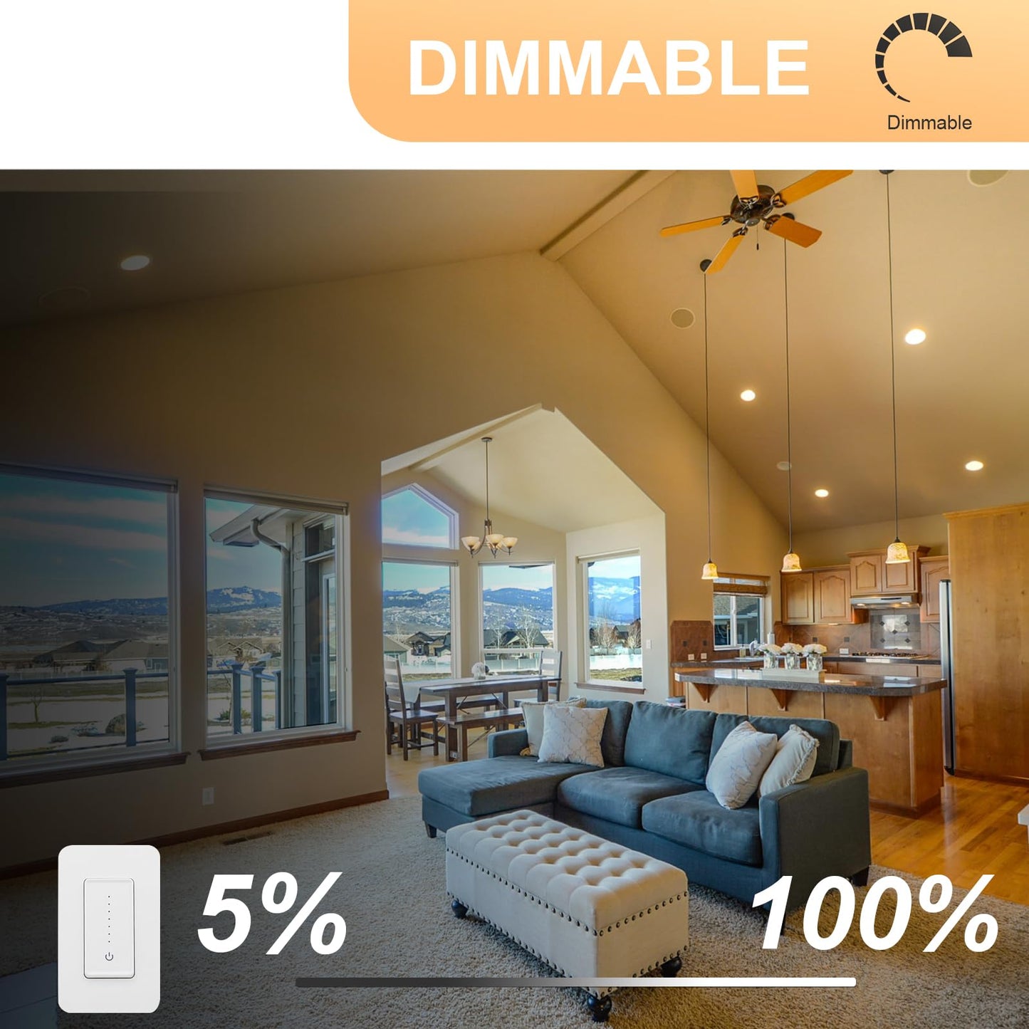 ZYC 4 Inch Recessed LED Retrofit - 12 Pack Dimmable Retrofit Downlights can Light, 2700K/3000K/4000K/5000K/6000K Selectable, Damp Rated Can Lights, Baffle Trim, 9W 800Lm(Black, 4 inch)