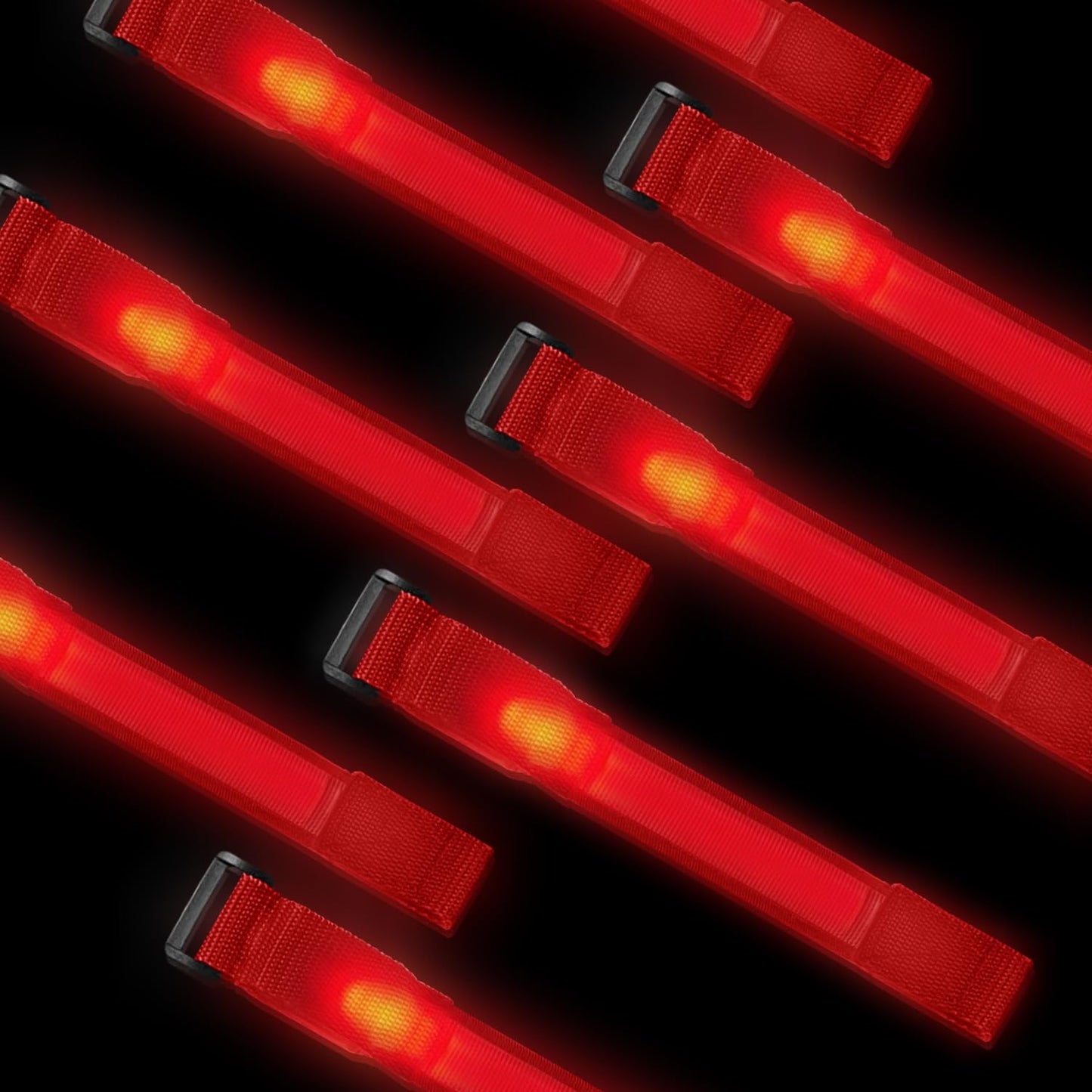 SZJMAO 8 Pack LED Bracelets Light Up Wristbands,Glow Flashing Wristbands Glow in The Dark Party Supplies for Party, Festivals, Sports, Camping,Night Events (Red)