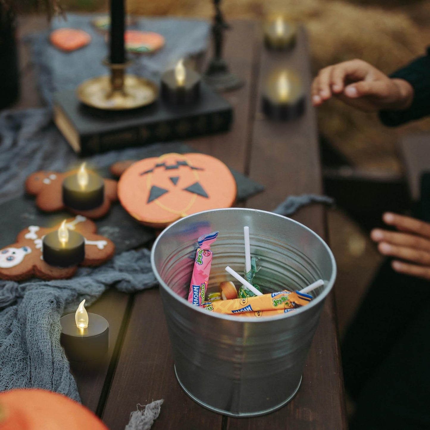 Tappovaly Black Tea Lights Candles Battery Operated, 24 Pack Electric Flameless Votive Candles Long Lasting 200 Hours, LED Flickering Tealight Candle for Halloween Holiday Party Home Decoration