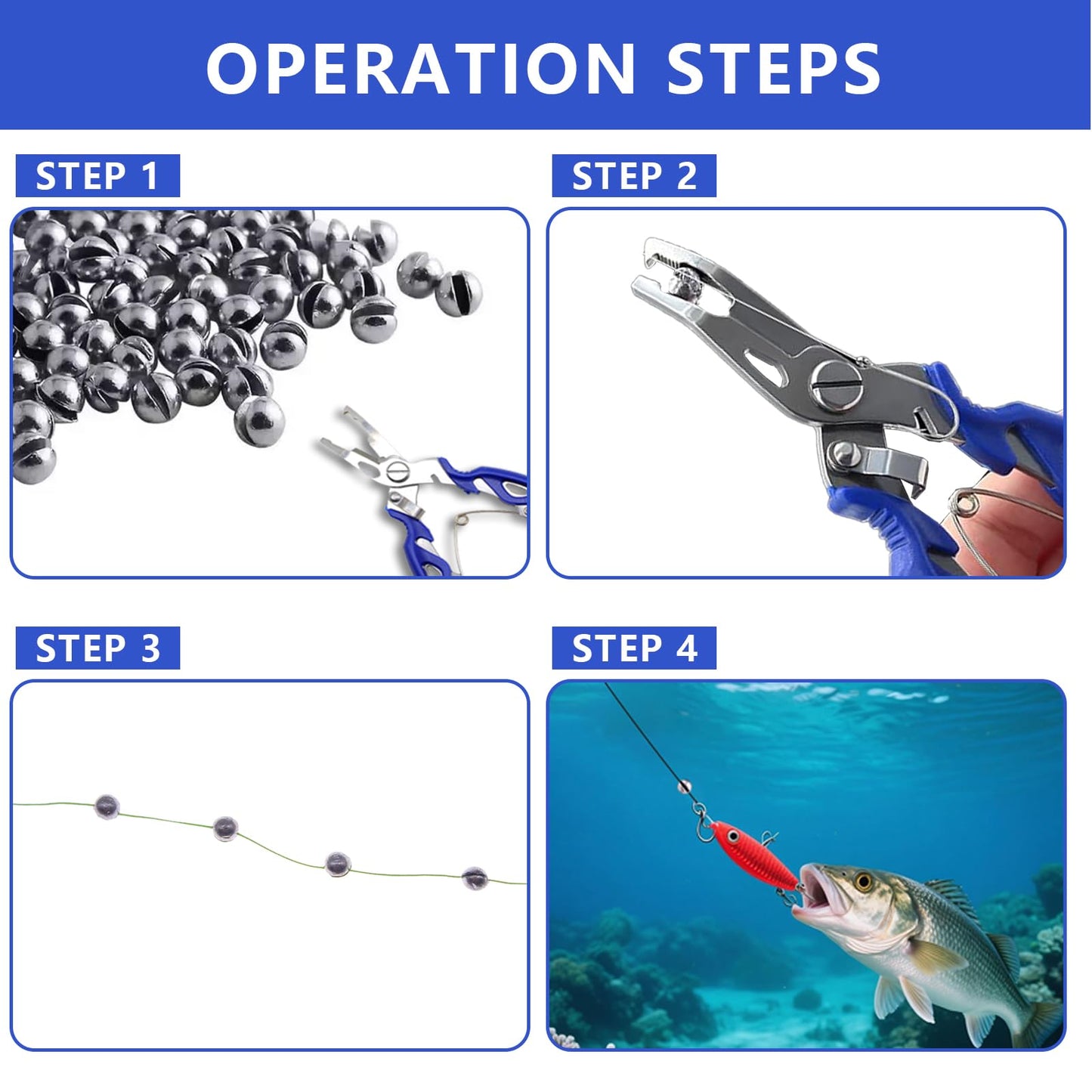 FishingPepo Fishing Weights Sinkers 205Pcs 5 Sizes Weights 0.2/0.3/0.4/0.6/0.8g Round Fishing Line Sinker Removable Egg Lead Assortment