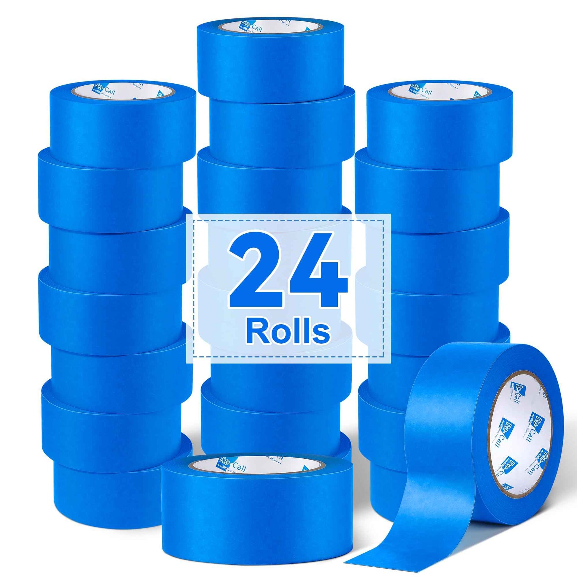 Re-Call Painters Tape 2 Inch Wide,24 Rolls Painting Tape,Blue Masking Tape 2 Inch 55 Yards,1320 Total Yards.