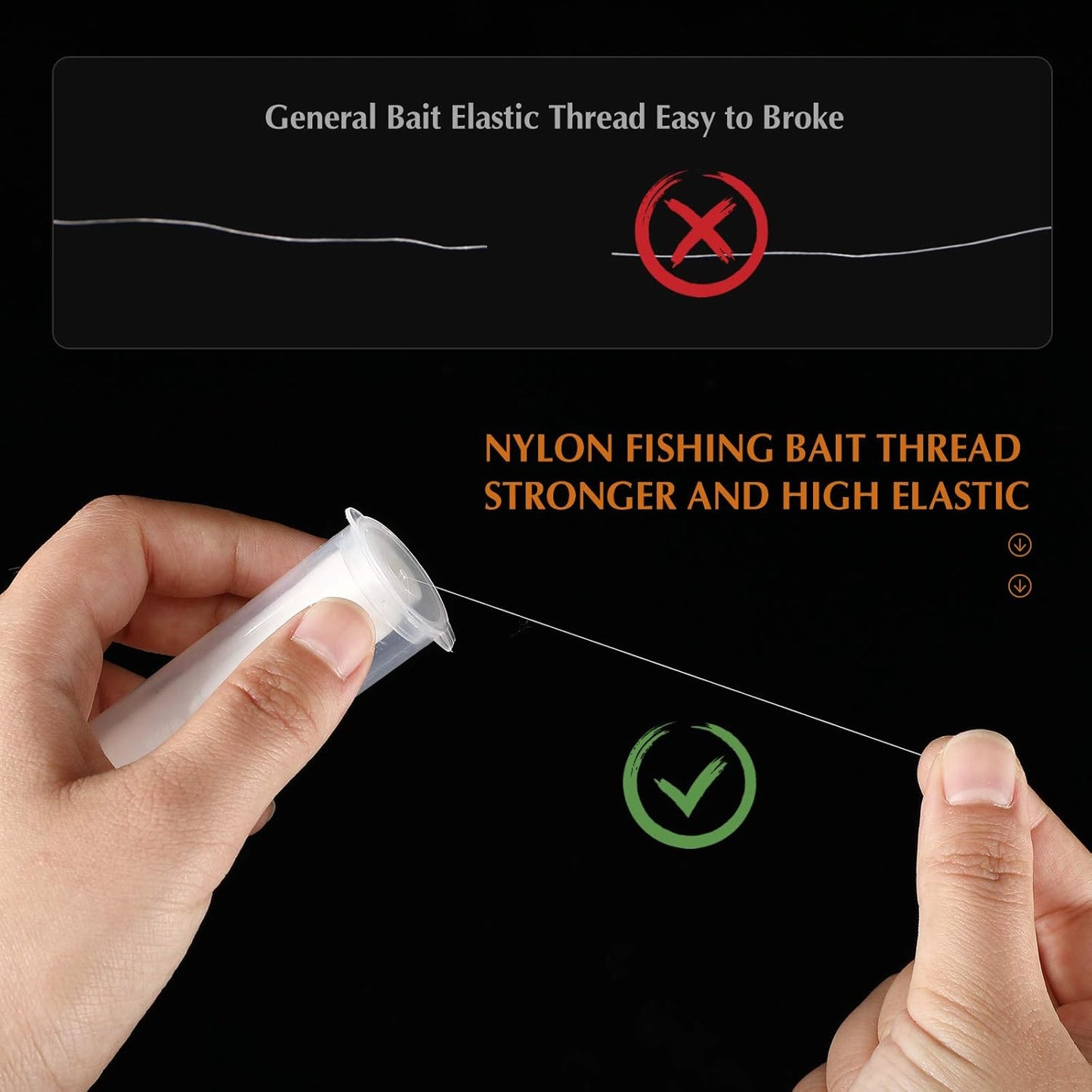 Skylety Fishing Line - Invisible Nylon Elastic Bait Thread | 0.2mm, 656 Feet, Clear Storage Case
