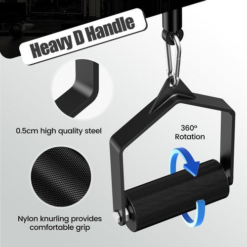 CXPZLLBNHH Pull Down Attachments for Gym, Grip Ø 2.36 in Arm Wrestling Exercise D Handle Cable Attachment, Single Arm Lifting Deadlift Handle Grip for Wrist Forearm and Grip Strength