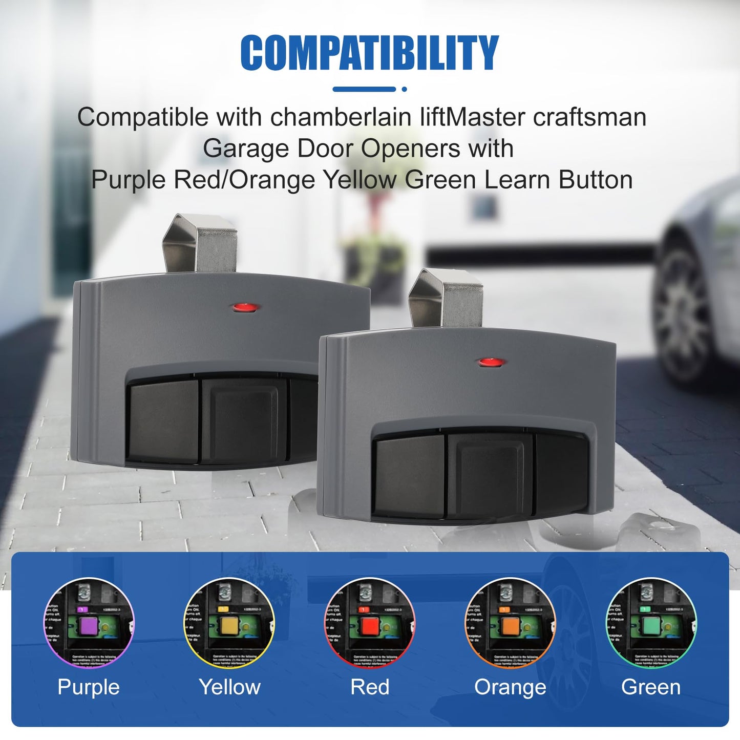 2 for Sears Craftsman Garage Door Remote Universal, 139.53753 139.53680 139.53879 139.53753 139.18191 139.30498 HBW2028 139.53681 HBW1255 81LM 891LM 893MAX 373LM CMXZDCG453