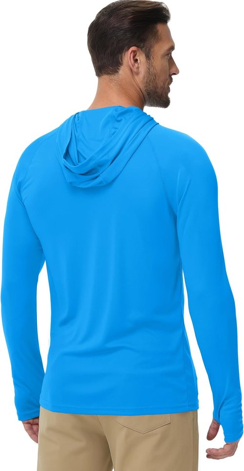 Boladeci Men's Lightweight UPF 50+ Sun Protection Hoodie - Long Sleeve Fishing & Hiking Shirt