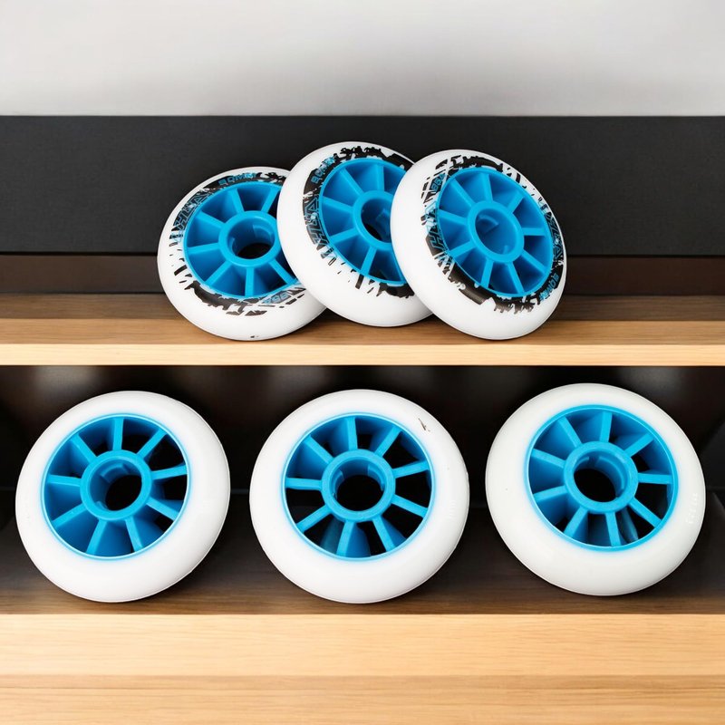 90mm 85A Inline Skate Wheel, Outdoor Replacement for Rollerblade, High-Rebound PU Speed Fitness Skating Wheels with Strong Blue Core for Smooth Fast Long-Distance Urban Skating (Set of 6)