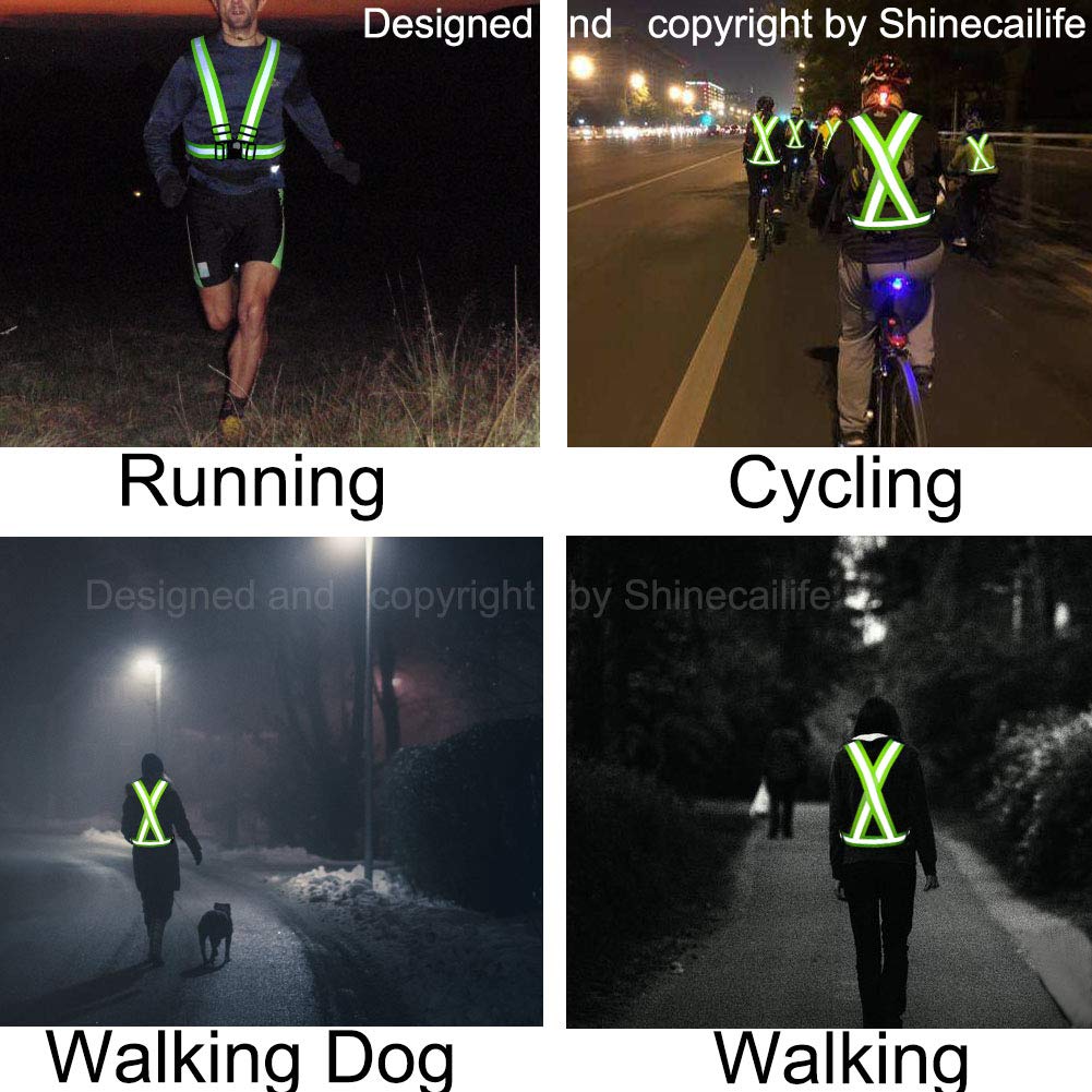 Shinecailife 2" Wider Reflective Safety Vest,60% More High Visibility for Running,Construction,Walking Women Men,Adjustable
