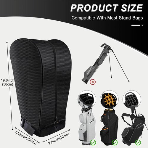 LZFAN Golf Bag Rain Cover, Golf Club Protector, Waterproof Rain and Dust Covers, Easy Access Golf Bag Rain Hood/Cover,Upgraded Honeycomb Waterproof Fabric All Weather Protection