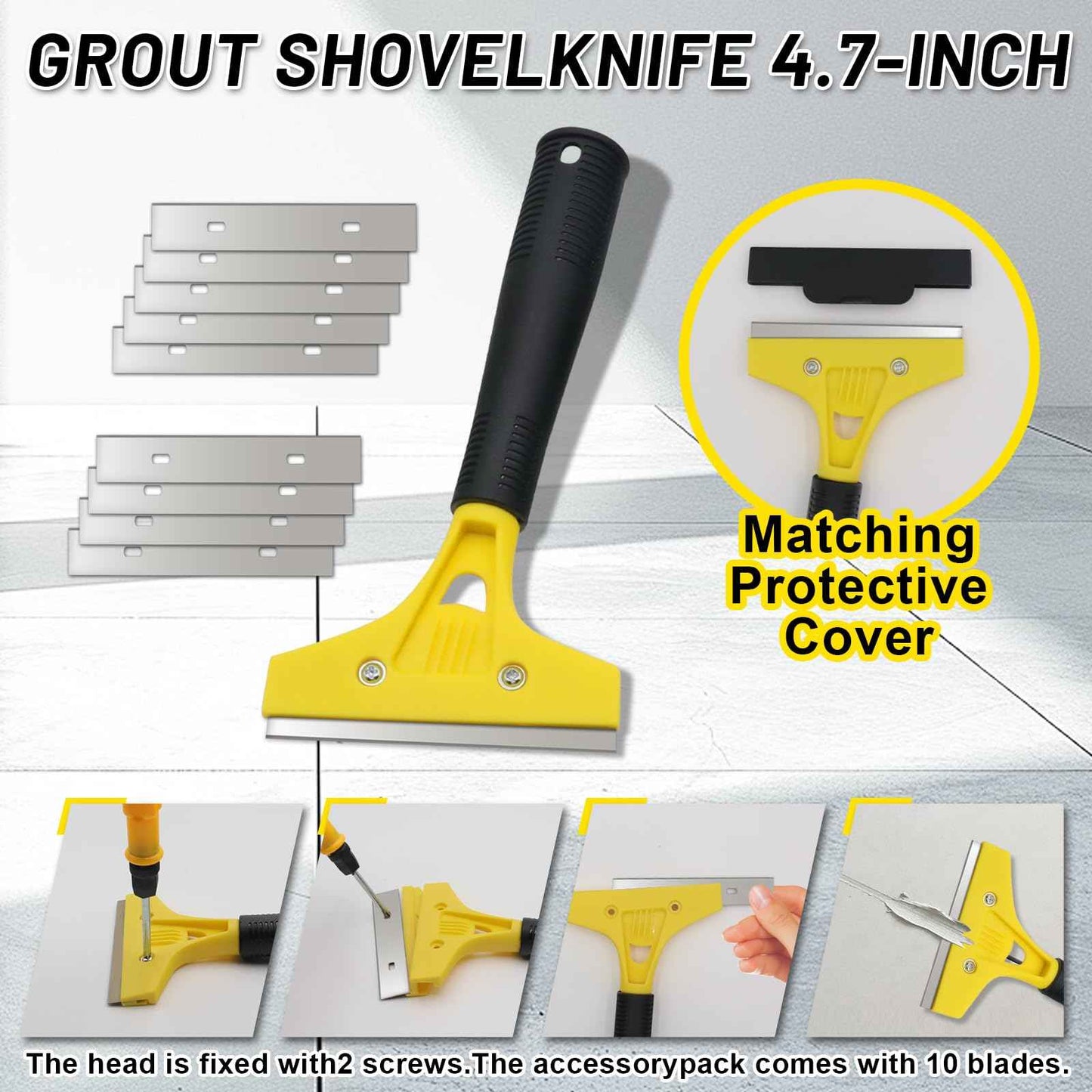 xoermioy 37 Pack Grout Removal Tool Kit, 3 Tile Grout Saws with 20 Extra Cleaning Blades, Hand Grout Saw and Caulk Remover Tool for Bathroom Showers, Ideal for Tile Grout Gap Cleaning and Repair