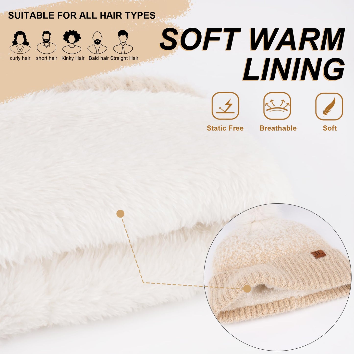 FZ FANTASTIC ZONE Womens Winter Hats Warm Knit Fleece Lined Cap Pompom Beanie Hats for Women Cold Weather Dark Green White