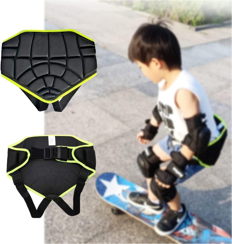 BODLYL Protective Butt Pad, Children Extreme Sports Hip Pad Butt Pads for Skating Roller Hockey Pants Kids Skate Pads Impact Shorts Snowboard Padded Shorts, Children Under 12 Years Old (Rose)