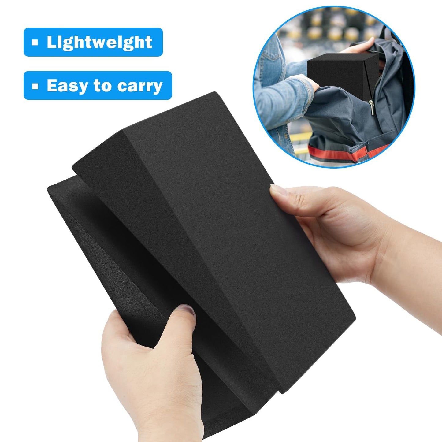 12'' Yoga Wedge Block Foam Wedge Slant Board - 2 Pcs Squat Wedges, Black