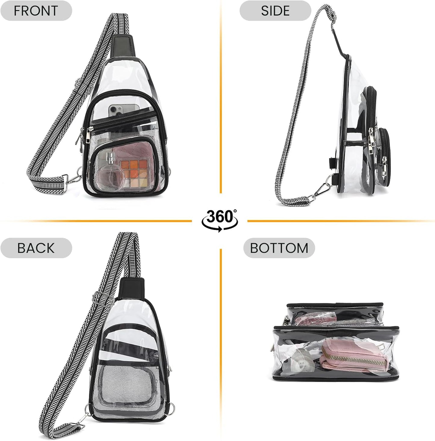 Sisipoet Clear Stadium Bag - Stylish Crossbody Concert Bag | Versatile Fanny Pack for Events