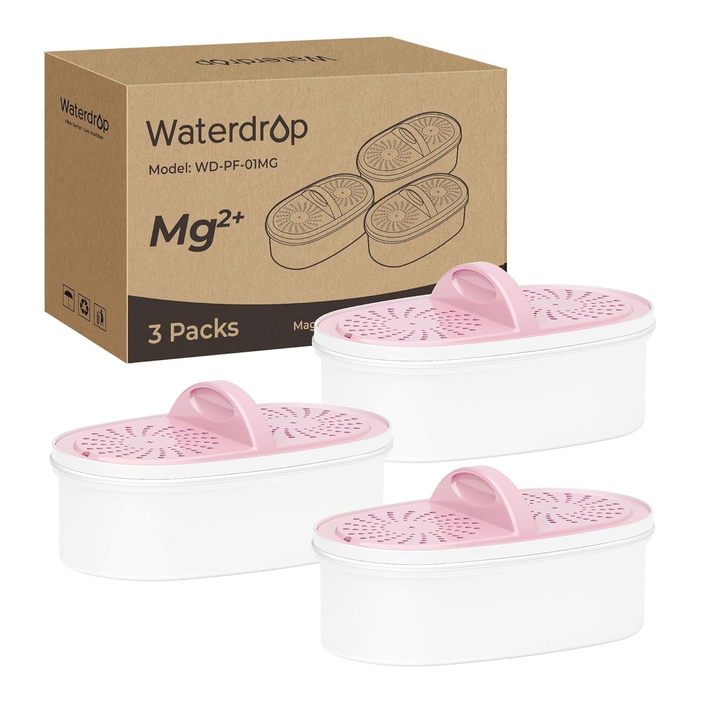 Waterdrop WD-PF-01A Plus Replacement Filters - 4-Pack for Pitcher, Reduces PFAS & Chlorine, Lasts 3 Months