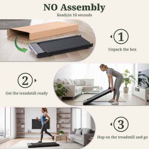 Walking Pad Treadmill, 3 in 1 Portable Under Desk Treadmills for Home Small Space, Quiet Compact Folding Treadmill with Remote Control, 320 LBS Capacity