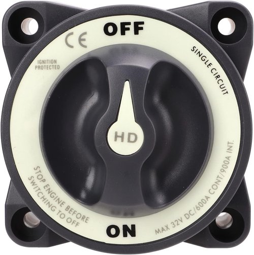 Blue Sea 600A Battery Switch - Marine Power Selector Switch for Boats & RVs | 32V Single Circuit On/Off