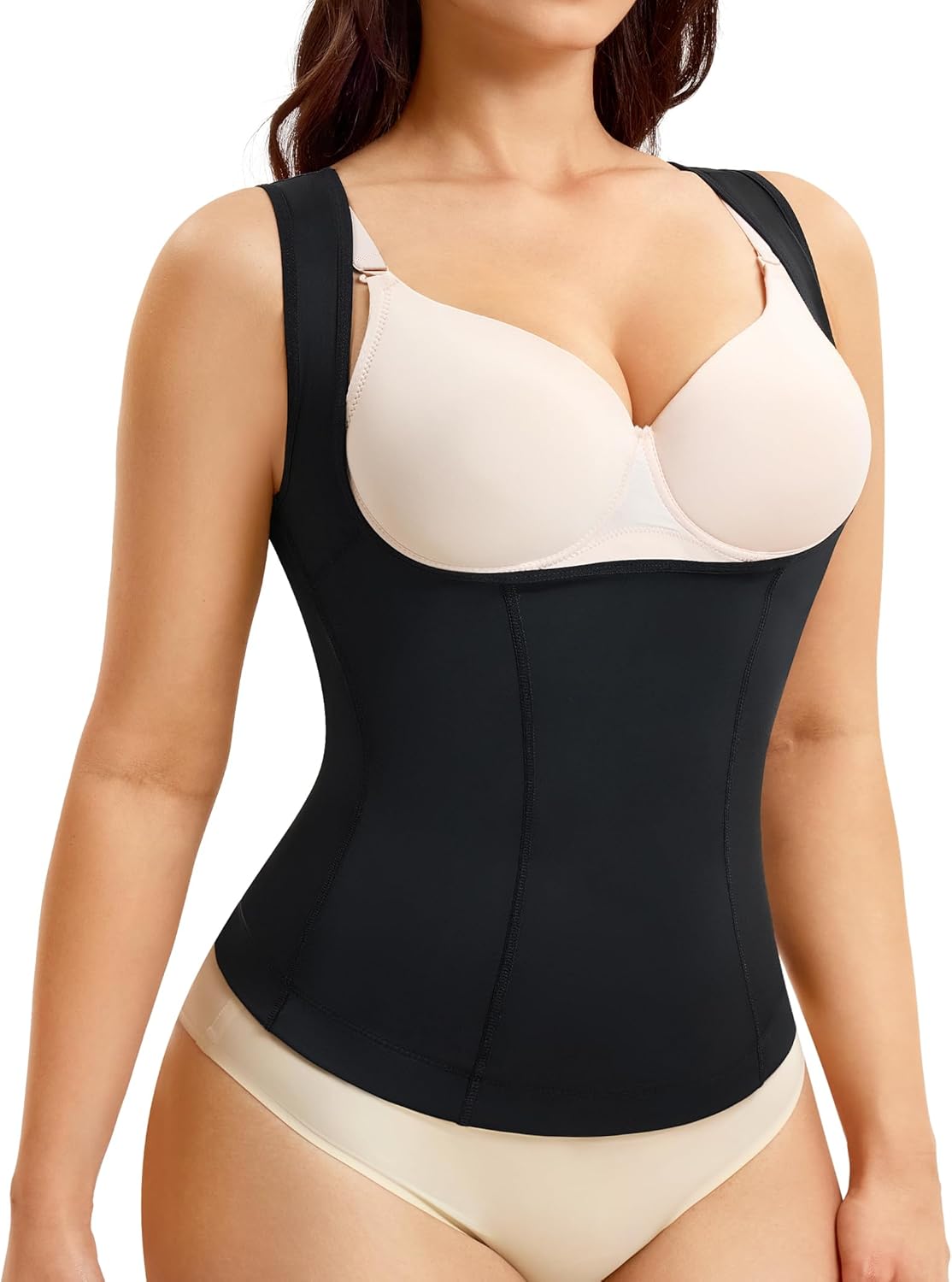 Nebility Womens Tummy Control Shapewear Tank Tops Underbust Body Shaper Compression Camisole Tops