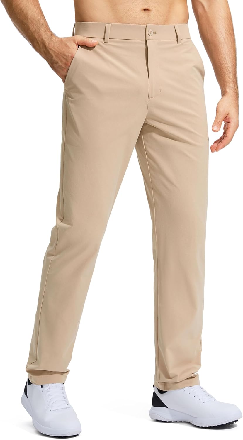 Pudolla Men's Golf Pants - Lightweight Stretch Casual Slacks | Quick-Dry Comfort in 30"/32"/34" Sizes