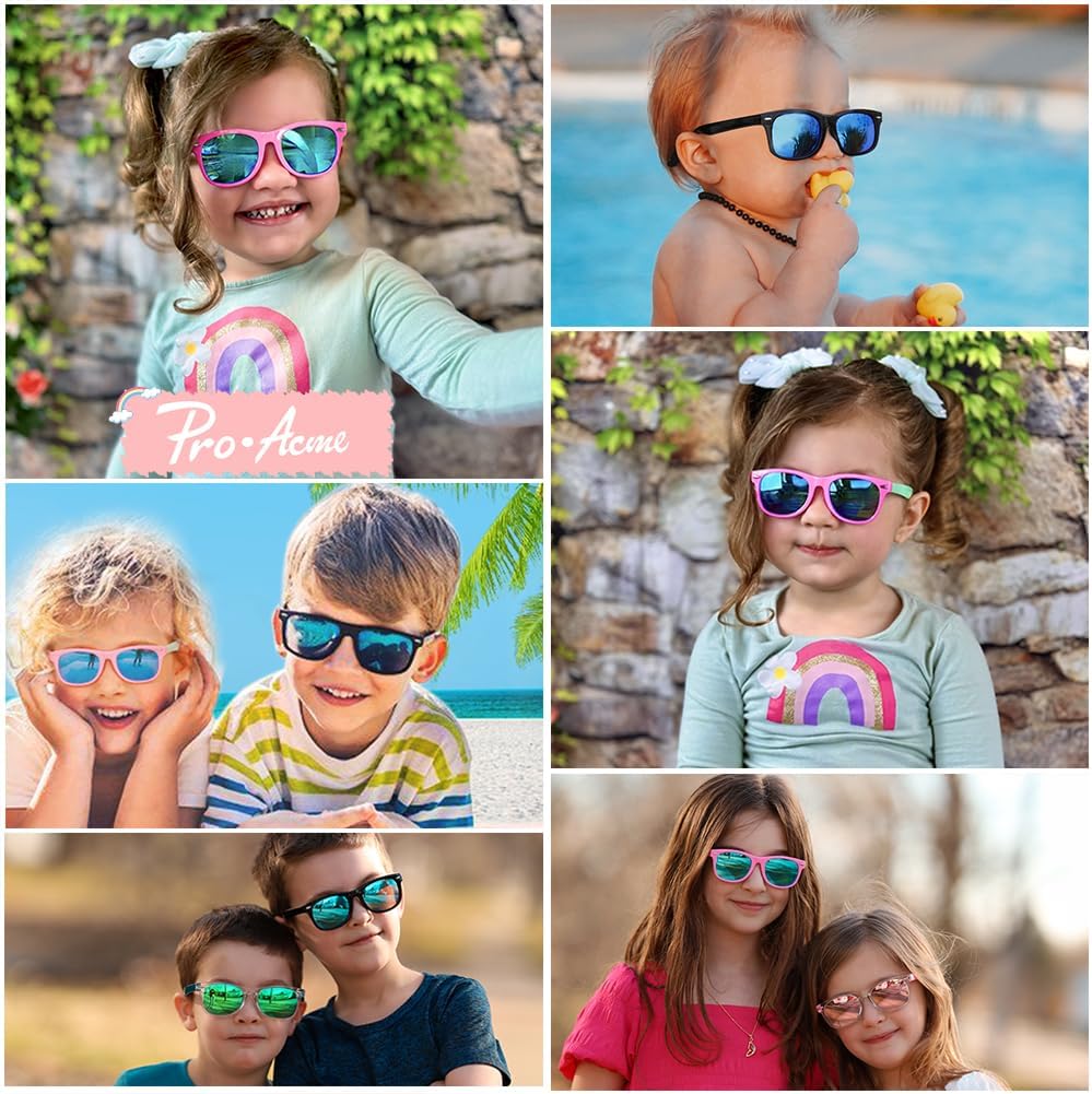 Pro Acme Kids Polarized Sunglasses - Flexible TPEE Frame Shades for Ages 3-12 | Toddler Girls & Boys