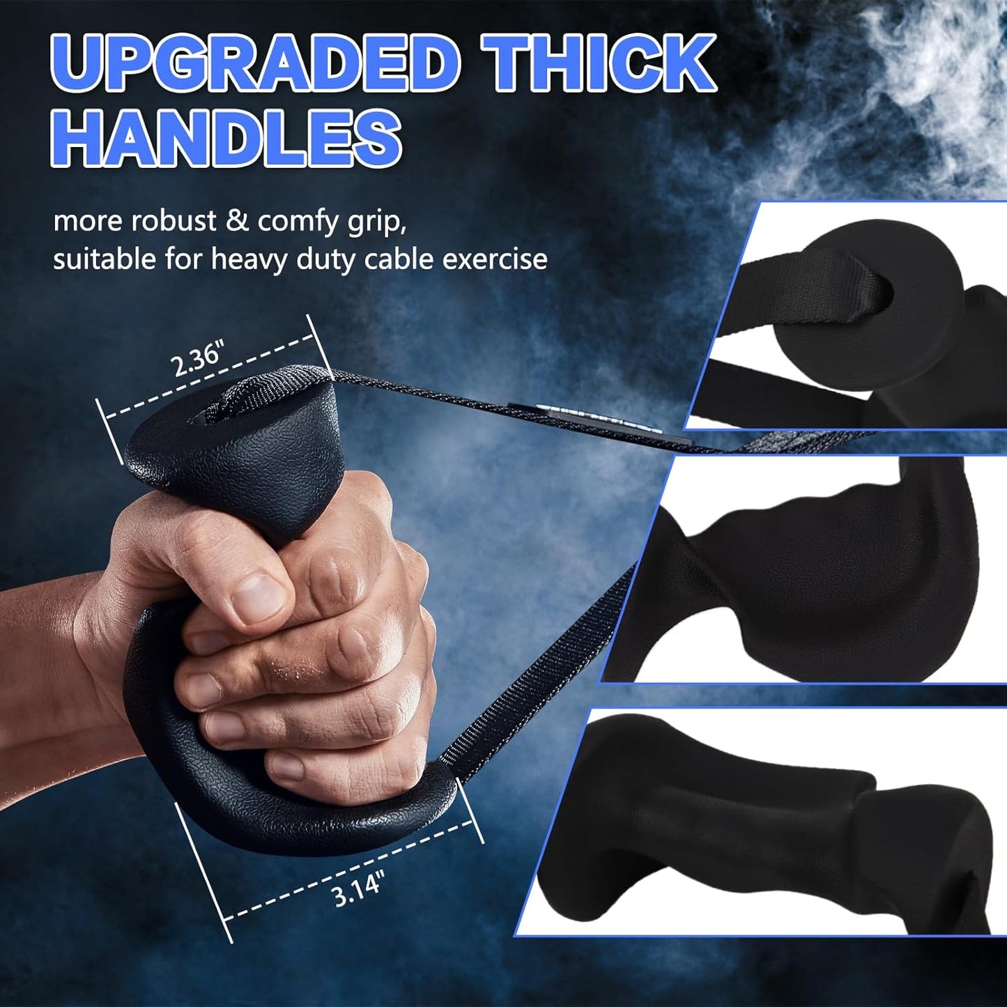 Skiennix Exercise Handles - Ergonomic Cable Machine Attachments | Non-Slip D Handle for Strength Training